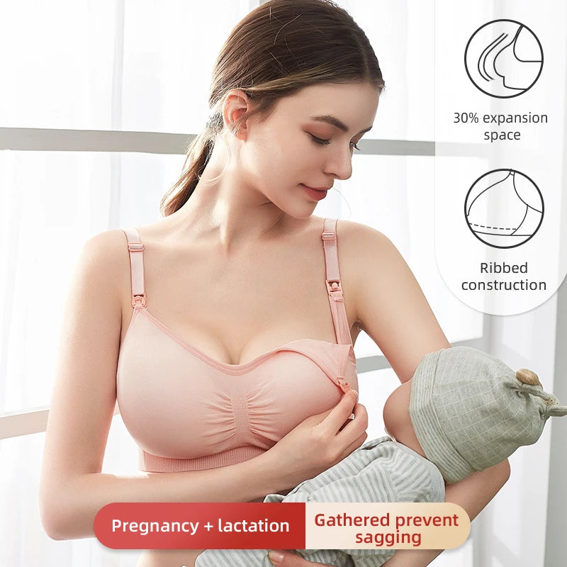 Large Size Nursing Bra Seamless Gathering Type