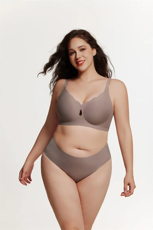 JC07-Women's Water Drop Hollow Lace V-Neck Bra